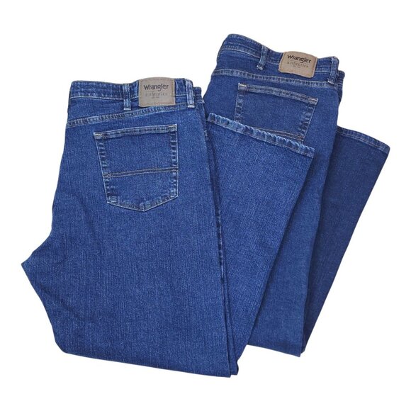 Wrangler 2 Pair Mens Authentics Denim Jeans 40X30 Relaxed Fit Stretch Waistband - Picture 13 of 13